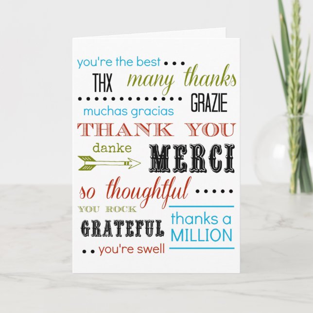 Thank You Card - Many Thanks (Front)