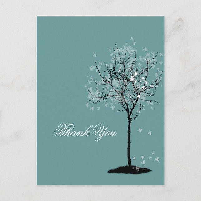 Thank You card ~ maple tree, DIY background colour (Front)