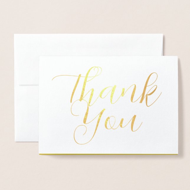 Thank You Card, Modern Calligraphy Trendy Card (Front With Envelope)