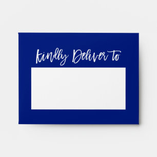 THANK YOU CARD modern simple dark blue watercolor Envelope