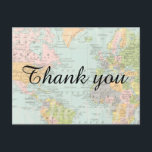 Thank You Card - Multicolor World Map<br><div class="desc">This postcard says "Thank you for giving me the world" and coordinates with the Multicolor World Map Baby Shower Collection. The postcard format will save you money on postage allowing the perfect amount of space for your thank you to your guests for their generosity. The Multicolor Map Theme Collection is...</div>