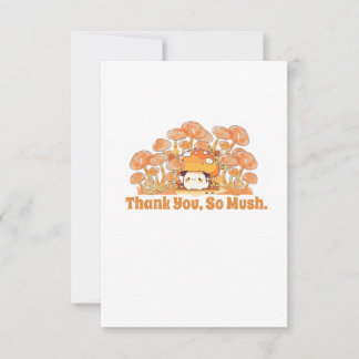Thank you card. Mushroom Design. Flat card.
