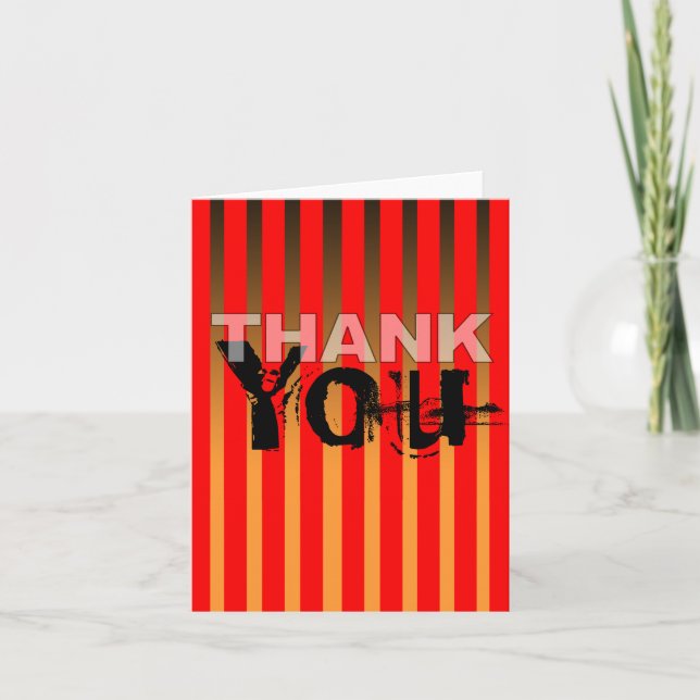 Thank You Card Neon Orange Stripe (Front)