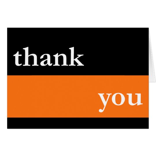 Thank You Card / Notecard (Orange Thick Stripe)