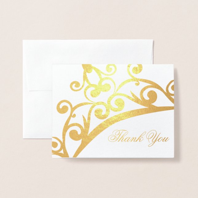 Thank You Card-Pageant Crown Foil Card (Front With Envelope)