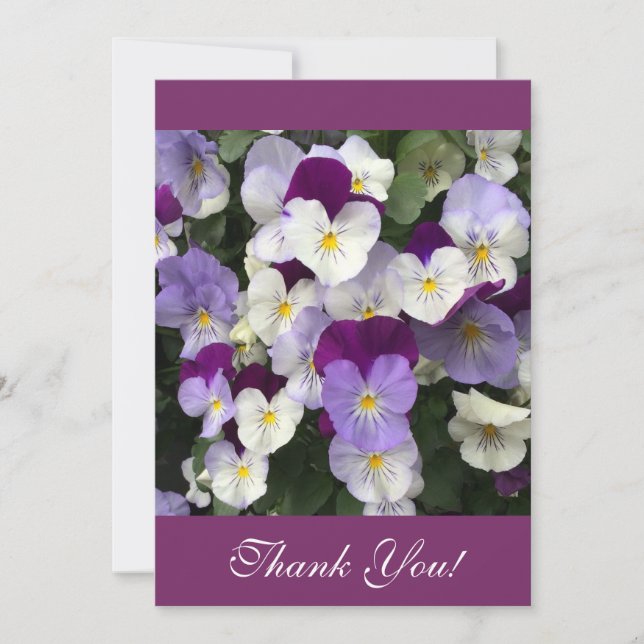 Thank you card - pansies (Front)