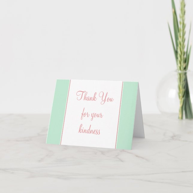 Thank You card  Peach and Mint Green (Front)
