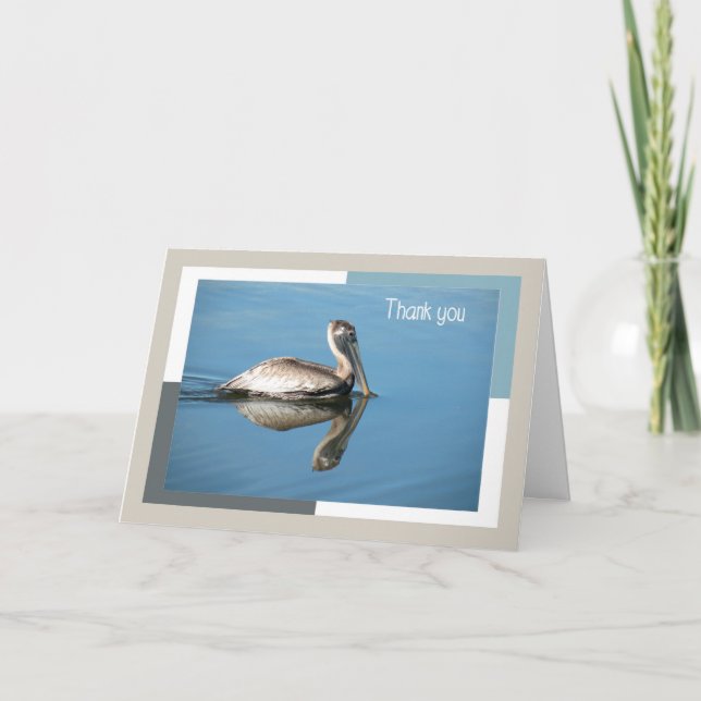 Thank You Card, Pelican with Reflection (Front)