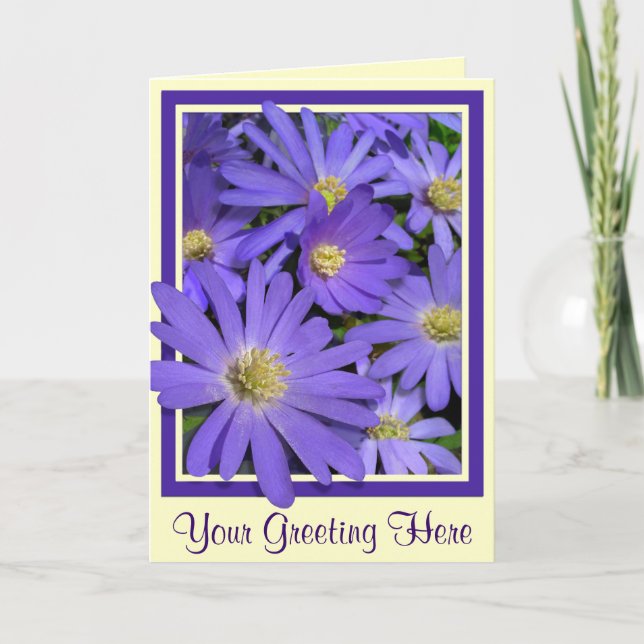 Thank You Card Personalised Blue Flower Cards (Front)