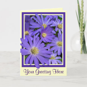 Thank You Card Personalised Blue Flower Cards