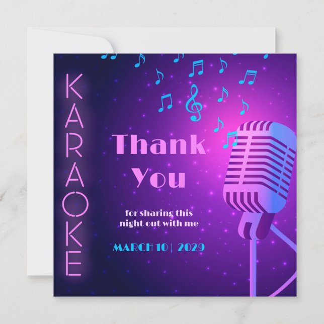 Thank You Card, Personalised Night Out Appreciatio Card (Front)