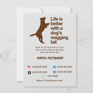 Thank you card petstore dog