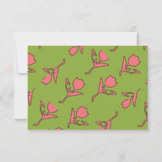 Thank You Card, Pink and Green 