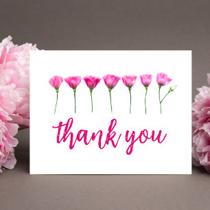 Thank You Card – Pink Floral for 100th Birthday
