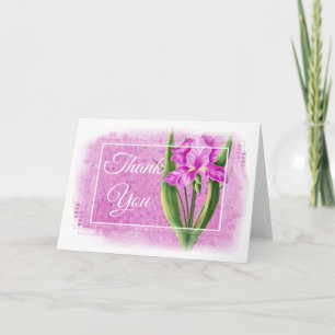 Thank You Card - Pink Iris d1