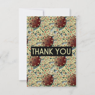 THANK YOU Card | Poker Chips and Poker Dice (R/Wh)
