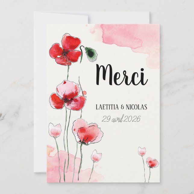 Thank You Card "Poppies" (Front)