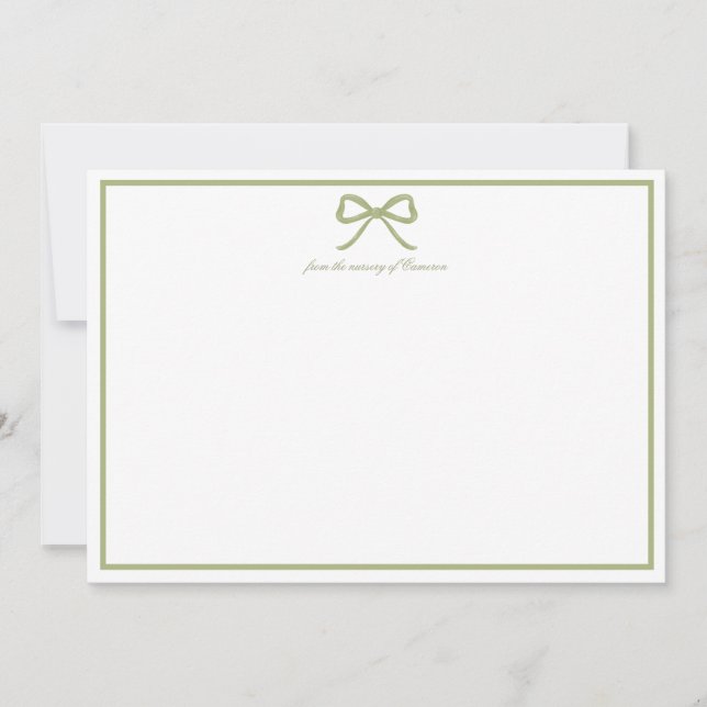 Thank You Card Preppy Bow Baby Shower (Front)