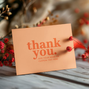 Thank you Card Retro Peach Orange