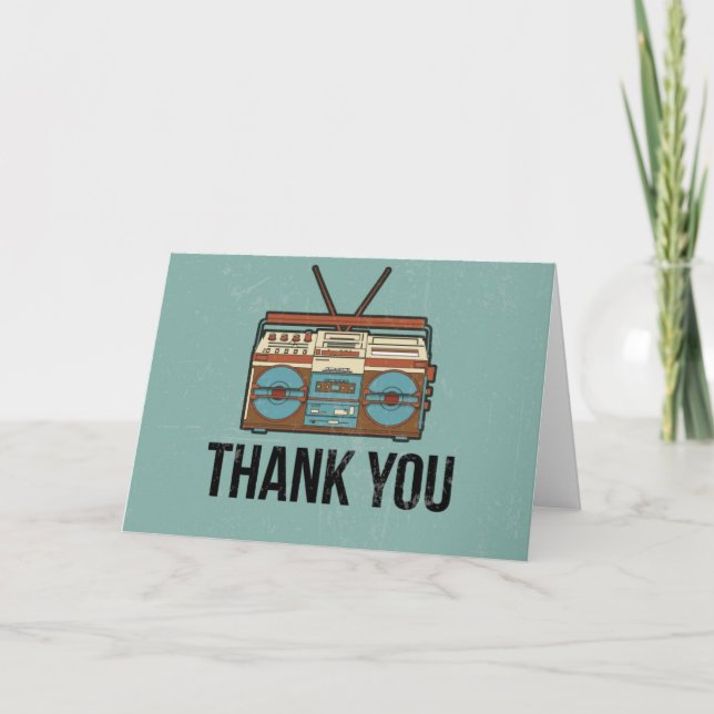 Thank You Card - Retro Radio Design (Front)