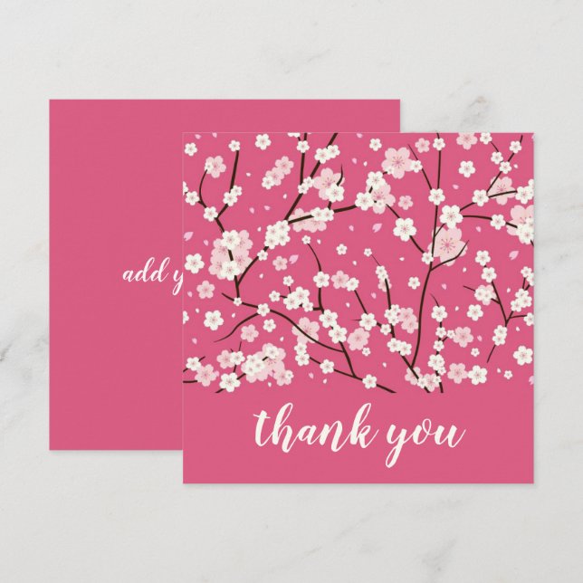 THANK YOU CARD  : SAKURA CHERRY BLOSSOMS (Front/Back)