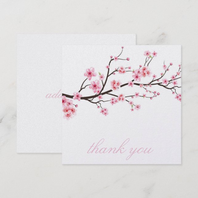 THANK YOU CARD  : SAKURA CHERRY BLOSSOMS (Front/Back)