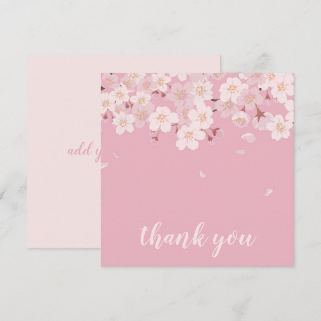 THANK YOU CARD  : SAKURA CHERRY BLOSSOMS (Front/Back)
