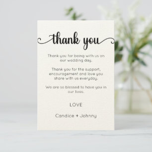 Thank You Card, Script Thank You Card