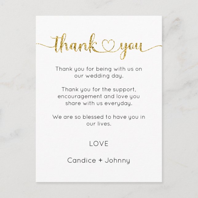 Thank You Card, Script Thank You Card (Front)