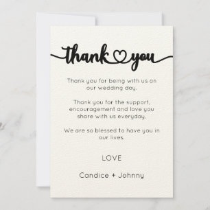 Thank You Card, Script Thank You Card