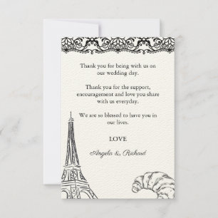 Thank You Card, Script Thank You Card, Paris Card