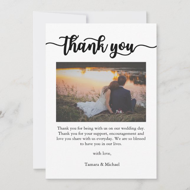 Thank You Card, Script Thank You Card, Photo (Front)