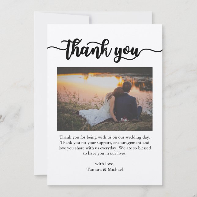 Thank You Card, Script Thank You Card, Photo (Front)