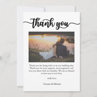 Thank You Card, Script Thank You Card, Photo Card