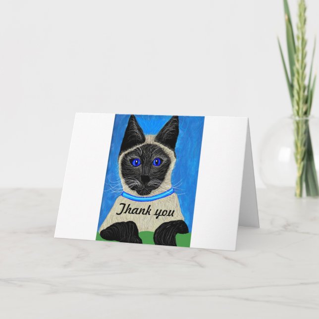 Thank you card Siamese Cat (Front)