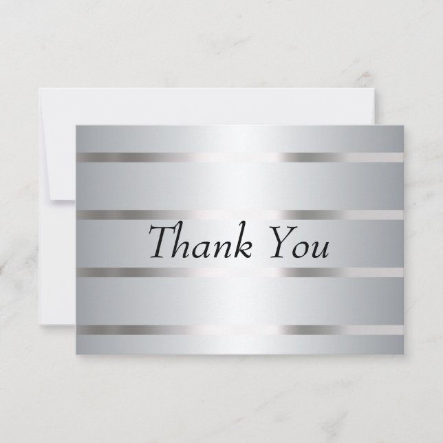 Thank You Card Silver Lines (Front)