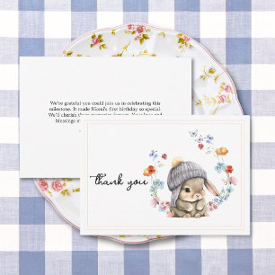 Thank You Card Simple Little Bunny
