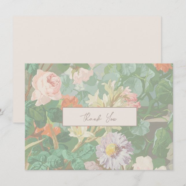 Thank You Card Simple Modern Wild Flowers (Front/Back)