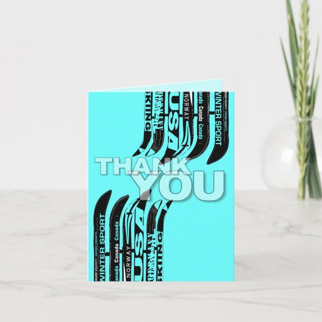 Thank You Card Ski Snow Blade (Front)