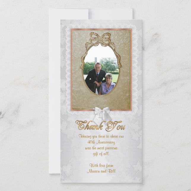 Thank you card special occasion with photo 40th (Front)