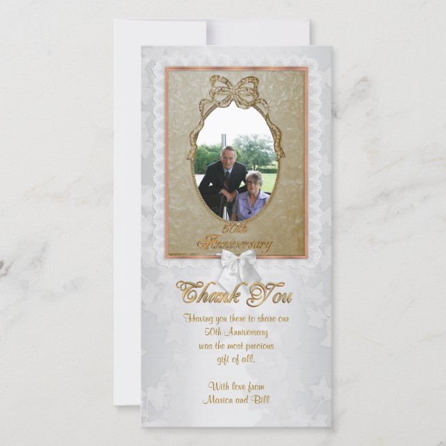 Thank you card special occasion with photo 50th (Front)