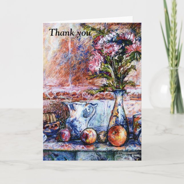 Thank you card /still life with oranges and asters (Front)