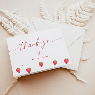 Thank You Card   Strawberry Baby Shower Thank You 