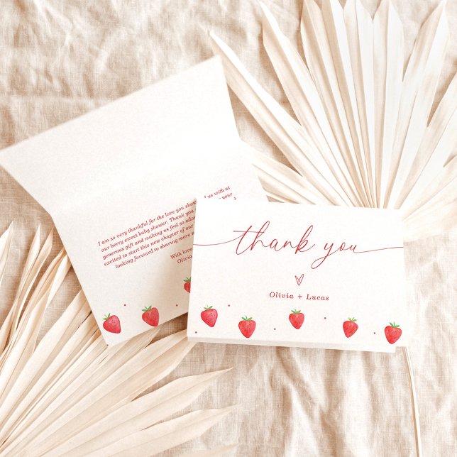 Thank You Card | Strawberry Baby Shower Thank You  (Creator Uploaded)