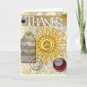 thank you card,sun theme card