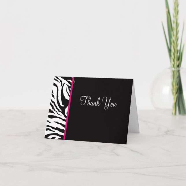 Thank You Card Template ** Bold Zebra Print (Front)
