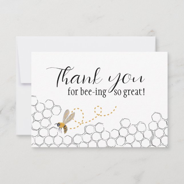 Thank you card- "Thank you for bee-ing so great!" Card (Front)
