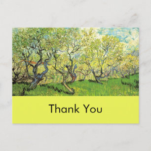 Thank you card, Vincent van Gogh,Orchard in Blosso Postcard
