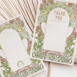 Thank You Card Vintage Art Nouveau Wedding Insert