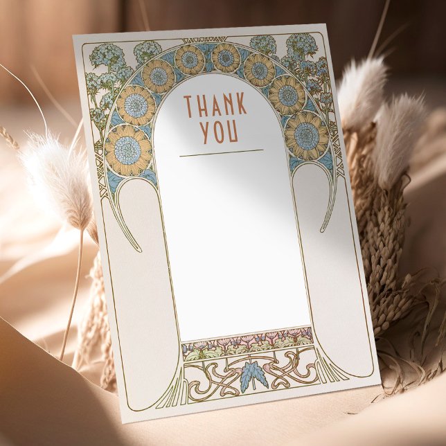 Thank You Card Vintage Art Nouveau Wedding Insert (Creator Uploaded)